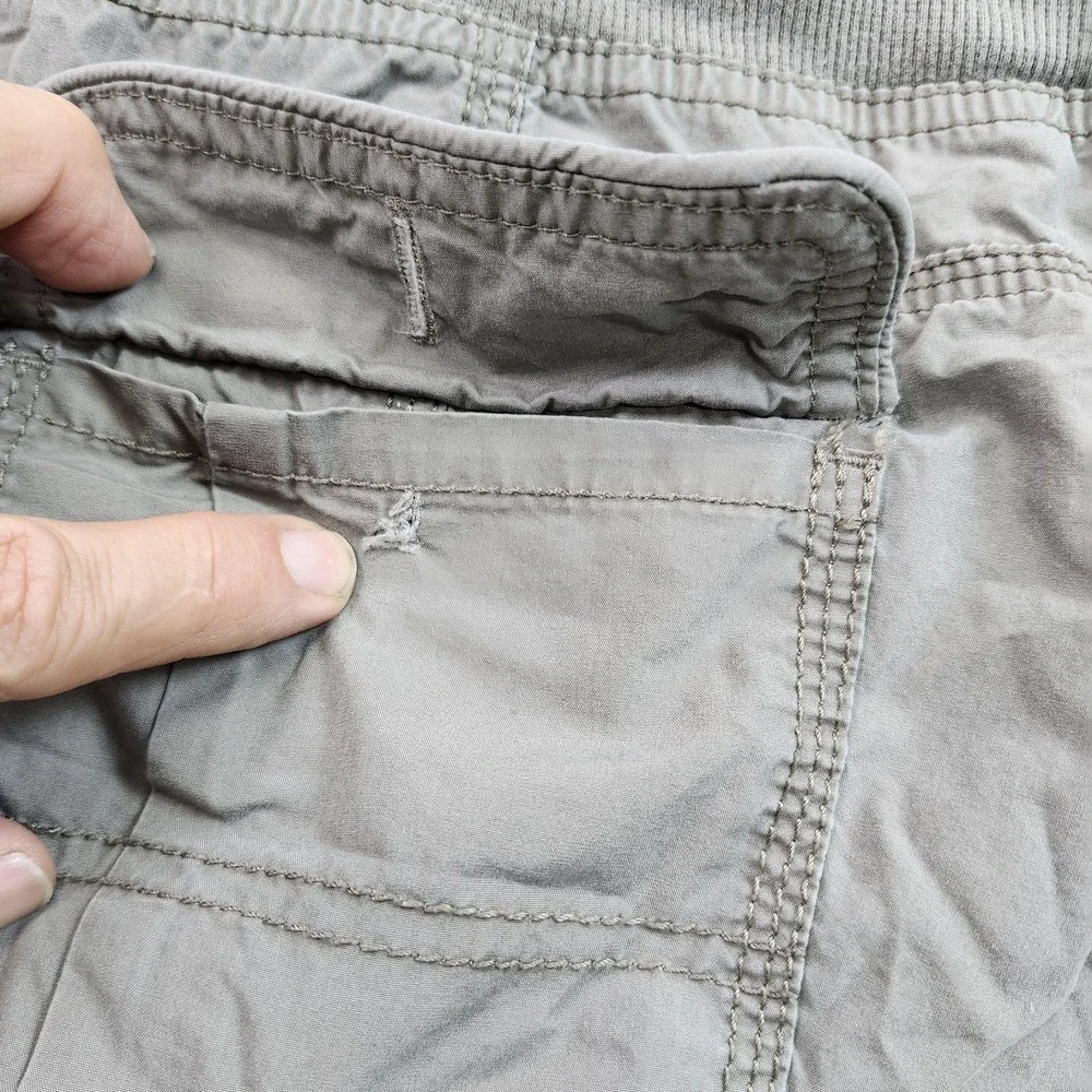 Calvin Klein Pants Womens M Green Capri Cargo Drawstring Elastic Waist Pockets - Picture 10 of 13